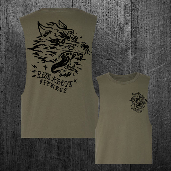 "BAD WOLF" Women's Custom Cut Crop Muscle Tee