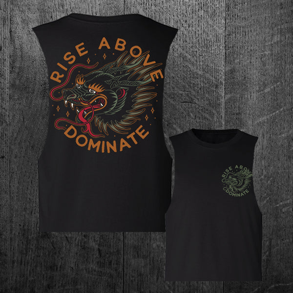 "DOMINATE" Women's Custom Cut Crop Muscle Tee