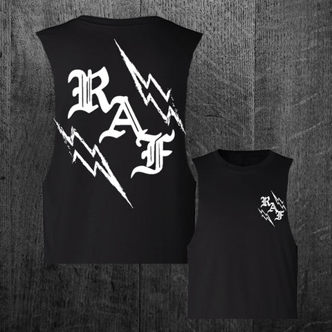 "LIGHTNING" Women's Custom Cut Crop Muscle Tee