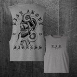 "SNAKE SKULL" Women's Custom Cut Crop Muscle Tee