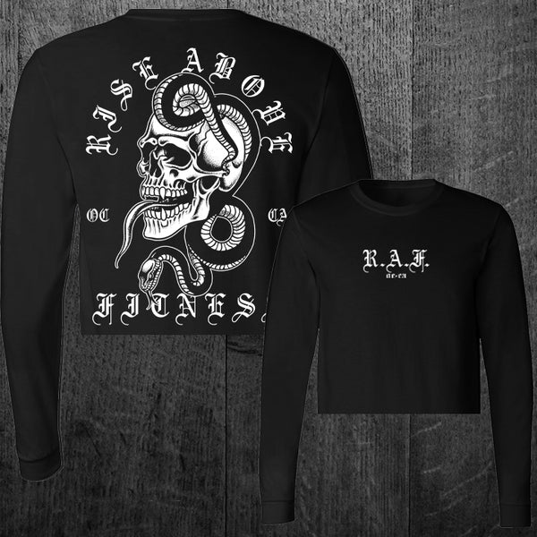 "SNAKE SKULL" Women's Custom Cut Long Sleeve Crop