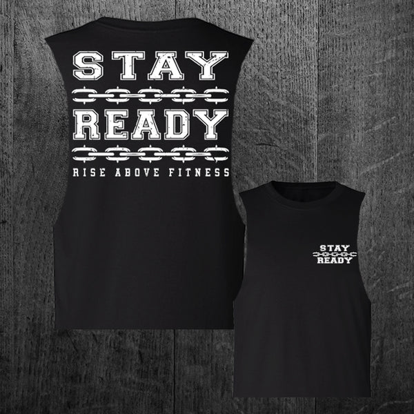 "STAY READY" Women's Custom Cut Crop Muscle Tee