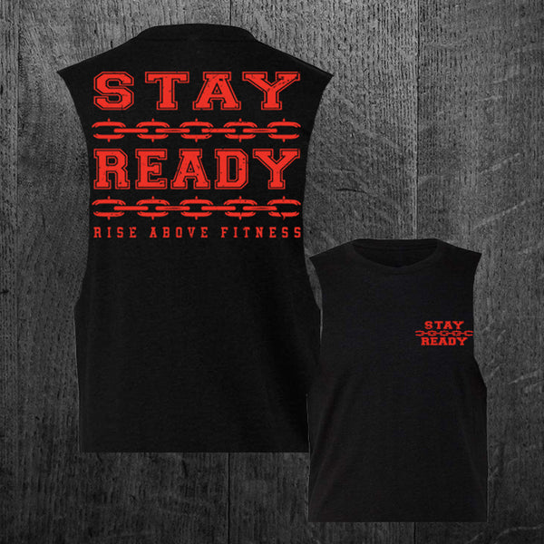 "STAY READY" Women's Custom Cut Crop Muscle Tee