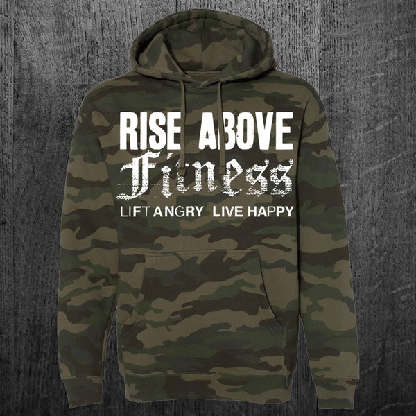 "LIFT ANGRY LIVE HAPPY" Pullover Hoodie