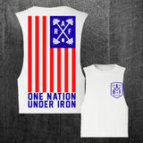 Limited Edition "ONE NATION UNDER IRON" Women's Custom Cut Crop Muscle Tee